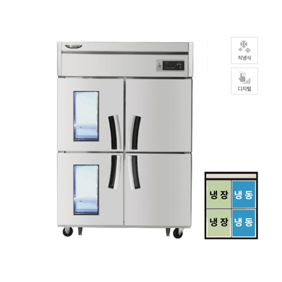 [라셀르] 직냉식 유리도어 냉장고+냉동고 1100L급 (올스텐) (36) LD-1145HRF-2G